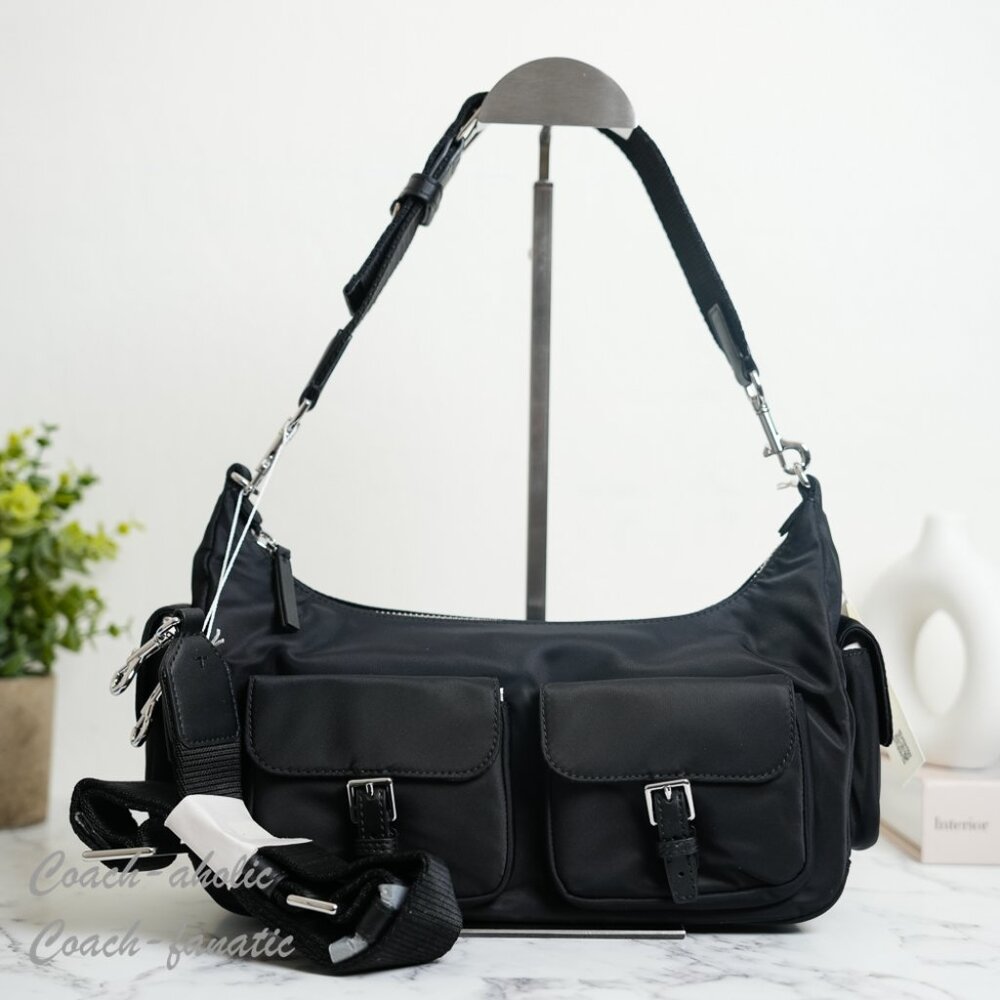Tory Burch Nylon Convertible Shoulder Bag Crossbody in Black NWT